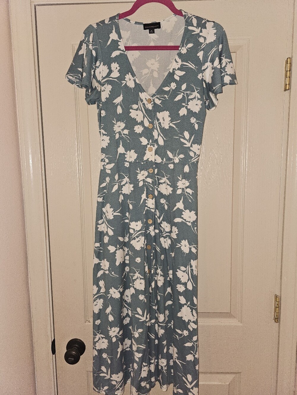 Fortune + Ivy Blue/Green & White Floral Dress